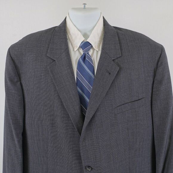 Jos A Bank Signature Wool Gray Check 48L / Slim‎ 50L Suit Jacket 2 Button - Picture 1 of 12